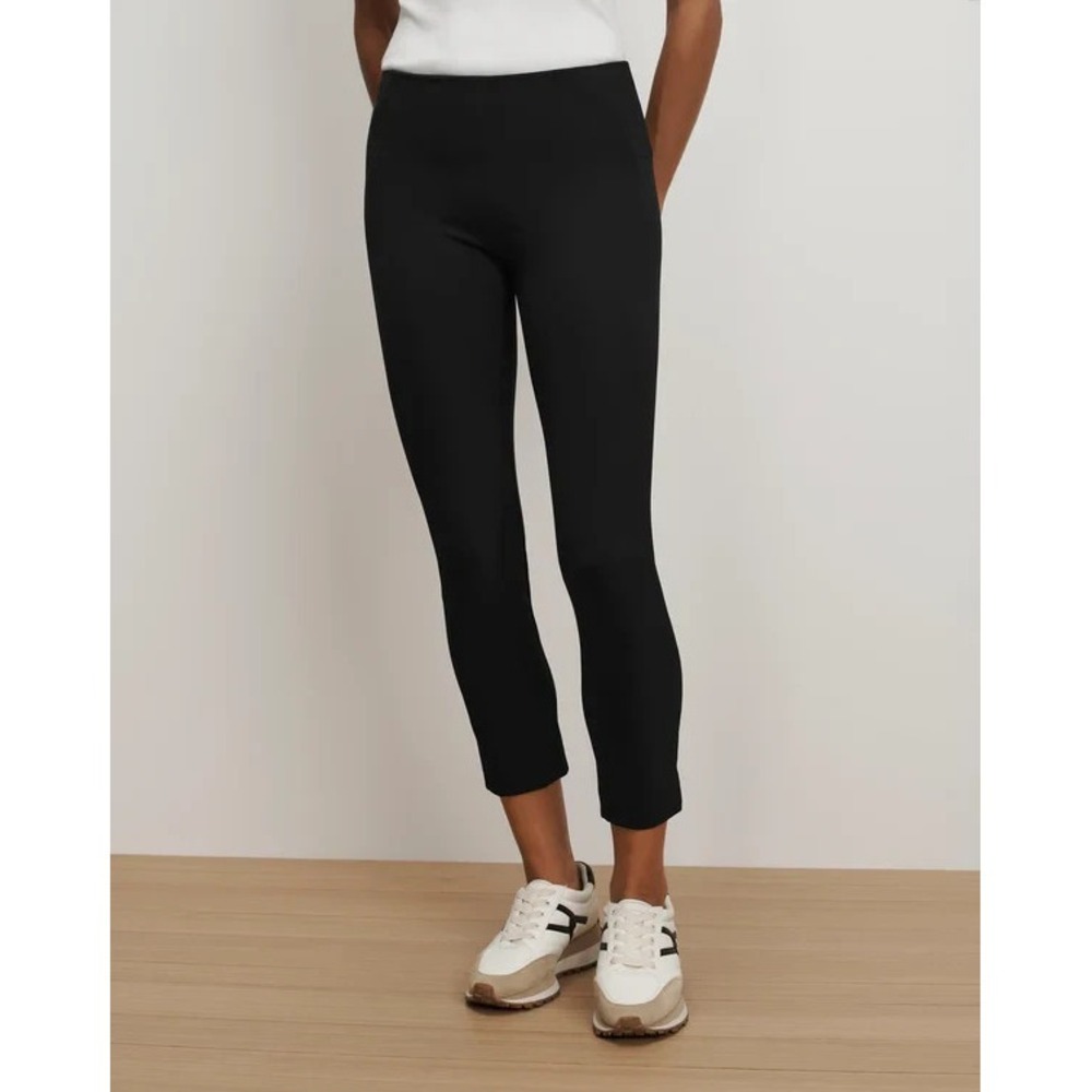 Veronica Beard Zip Back Scuba Pants Ankle Black size 6